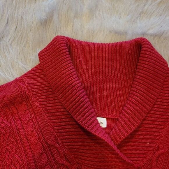 Coldwater creek womens red cotton sweater size large - Picture 3 of 6